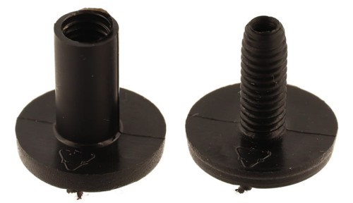 Śruba Nit 20mm plastikowe Czarne 20szt Nity skręcane