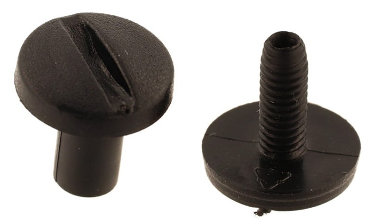 Śruba Nit 20mm plastikowe Czarne 20szt Nity skręcane