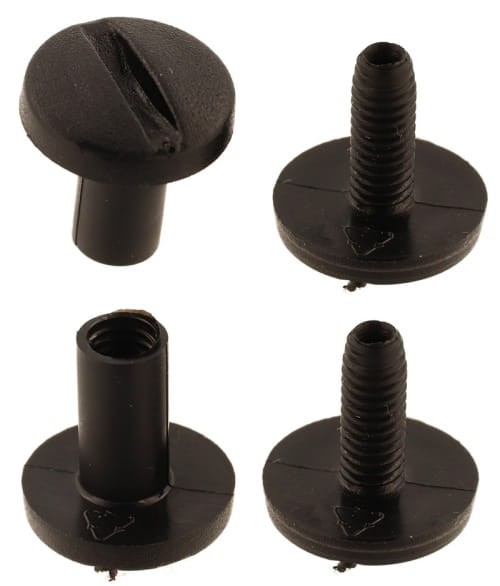 Śruba Nit 25mm plastikowe Czarne 20szt Nity skręcane