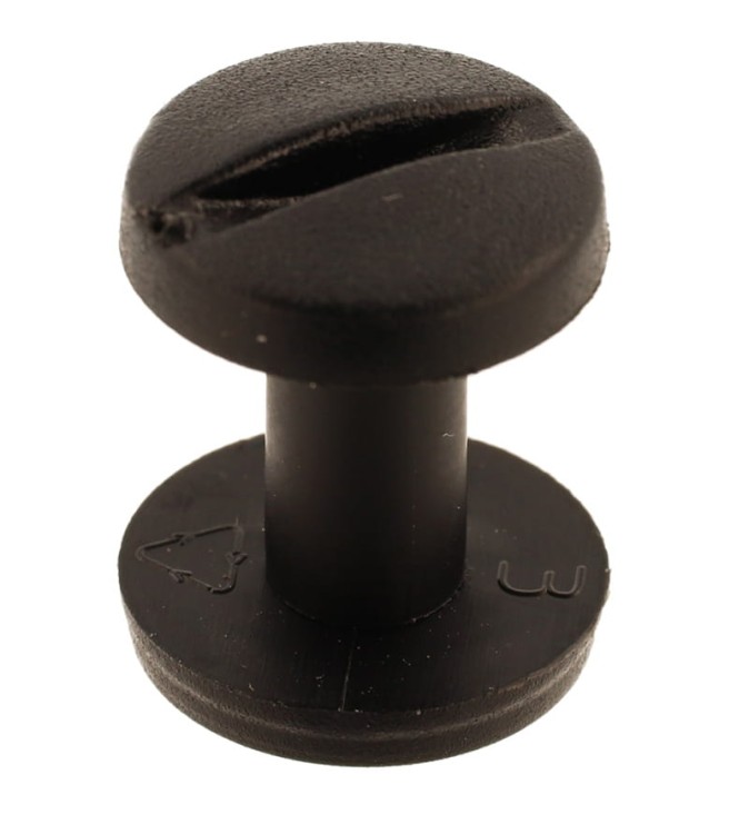 Śruba Nit 25mm plastikowe Czarne 20szt Nity skręcane