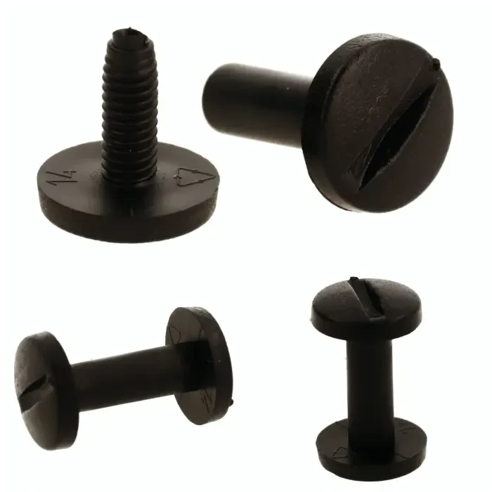 Śruba Nit 30mm plastikowe Czarne 20szt Nity skręcane
