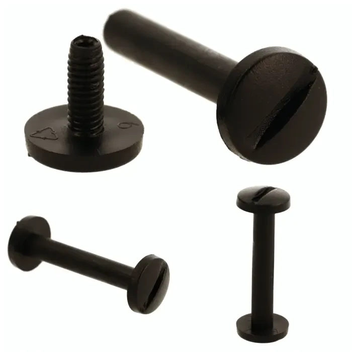 Śruba Nit 50mm plastikowe Czarne 20szt Nity skręcane
