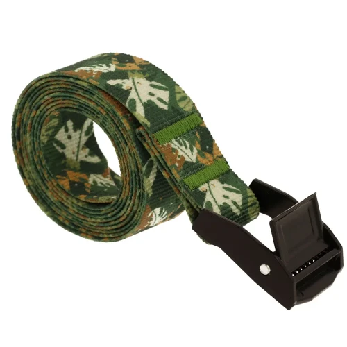 Pas Mocujący 25mm x 250cm z Klamrą Samozaciskową Czarną 250kg Taśma wzór Liście Moro ZEPNIJ