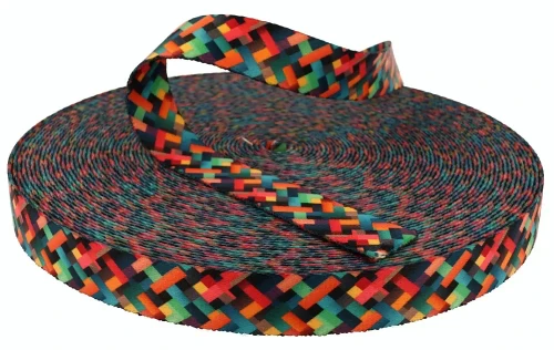 Taśma 25mm z Grafiką KALEJDOSKOP Sublimacja Druk na Taśmie Nośnej