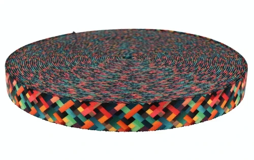 Taśma 25mm z Grafiką KALEJDOSKOP Sublimacja Druk na Taśmie Nośnej