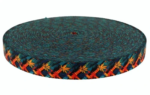 Taśma 25mm z Grafiką TROPIKI Sublimacja Druk na Taśmie Nośnej