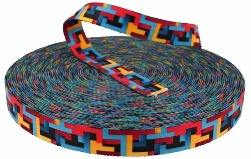 Taśma 25mm z Grafiką TETRIS Sublimacja Druk na Taśmie Nośnej