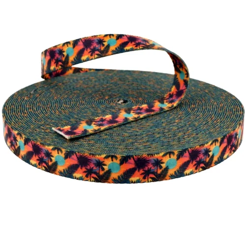 Taśma Nośna 25mm z Grafiką HAWAJE Sublimacja naDruk Smycz Obroża