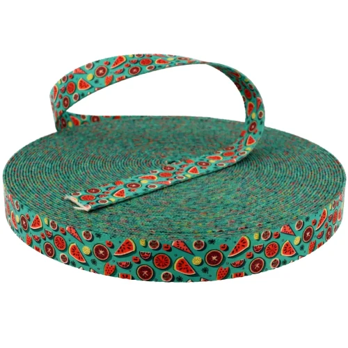 Taśma Nośna 25mm z Grafiką ZIELONY ARBUZ Sublimacja naDruk Smycz Obroża