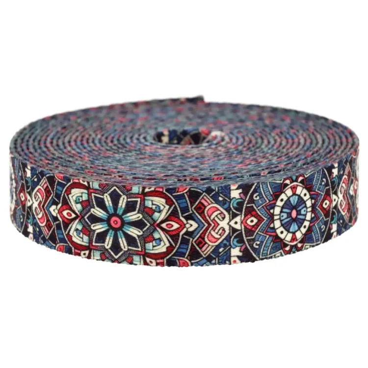 Taśma Nośna 25mm z Nadrukiem Sublimacyjnym ETNO MANDALA