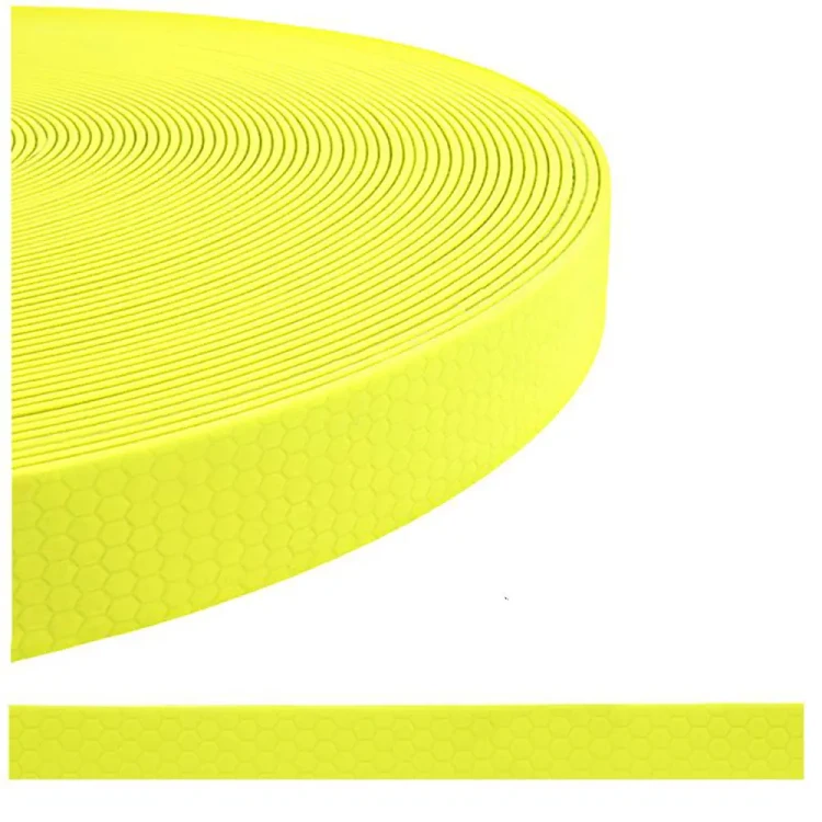 Taśma na Smycze Obroże Kantary 20mm PCV wodoodporna Hexa Neon Żółty
