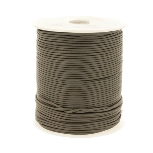 Rzemień Rzemyk Skóra średnica 1,5 mm CIEMNY SZARY 5 metrów