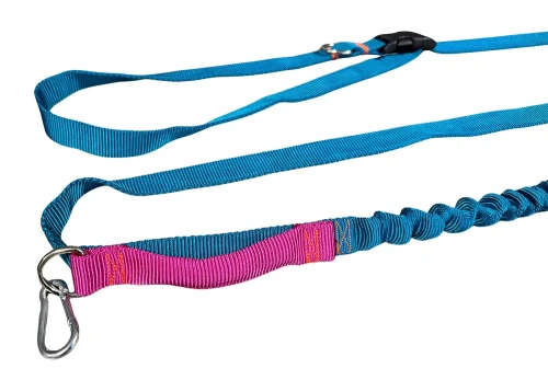 Smycz dla Psa z Amortyzator Regulacja Skracana z Rączką 280cm TURKUS AMOhand Zepnij