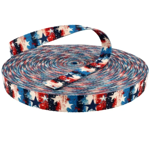 Taśma 15mm z Grafiką GWIAZDY Sublimacja Druk na Taśmie Nośnej 4mb