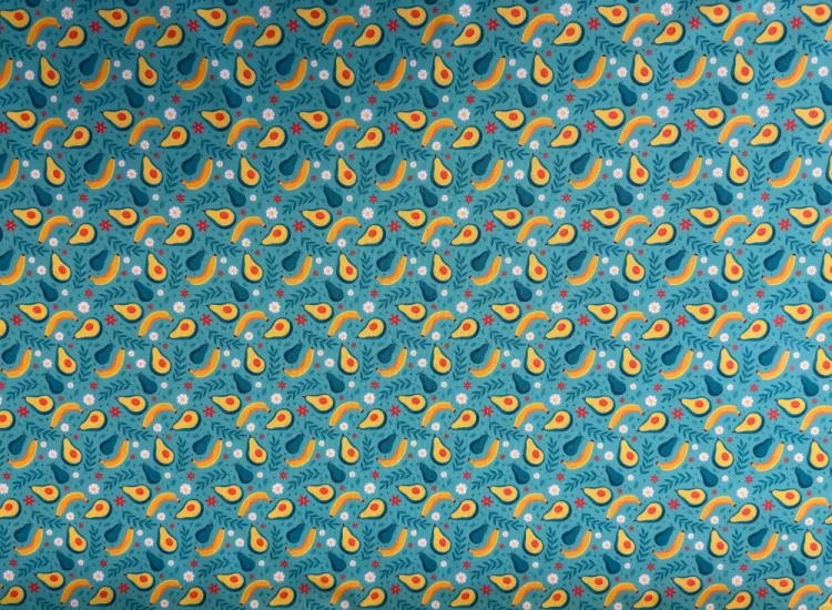 Tkanina OXFORD z Nadrukiem Wodoodporna Sublimacja 70cm x 100cm BANANY