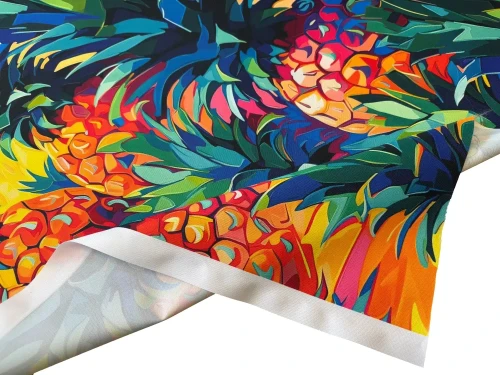 Tkanina OXFORD z Nadrukiem Wodoodporna Sublimacja 70cm x 100cm ANANAS