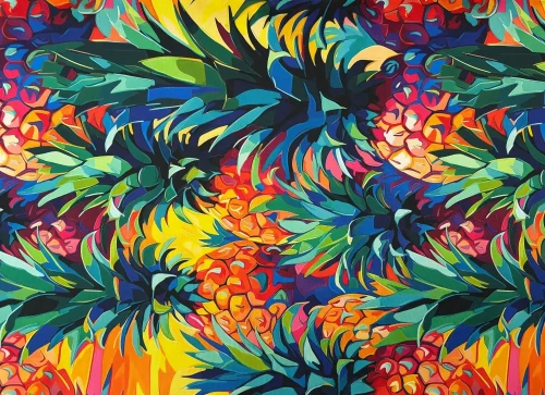 Tkanina OXFORD z Nadrukiem Wodoodporna Sublimacja 70cm x 100cm ANANAS