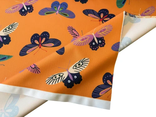 Tkanina OXFORD z Nadrukiem Wodoodporna Sublimacja 70cm x 100cm MOTYLE