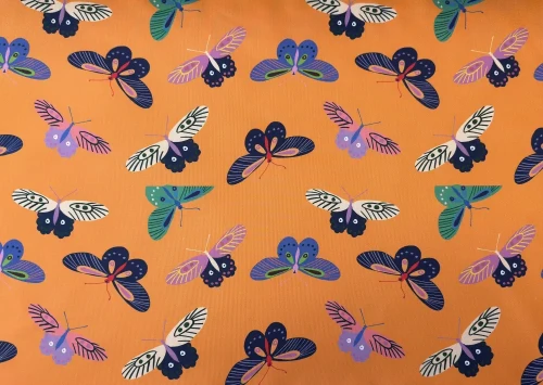 Tkanina OXFORD z Nadrukiem Wodoodporna Sublimacja 70cm x 100cm MOTYLE