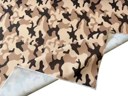 Tkanina OXFORD z Nadrukiem Wodoodporna Sublimacja 70cm x 100cm MORO JASNE