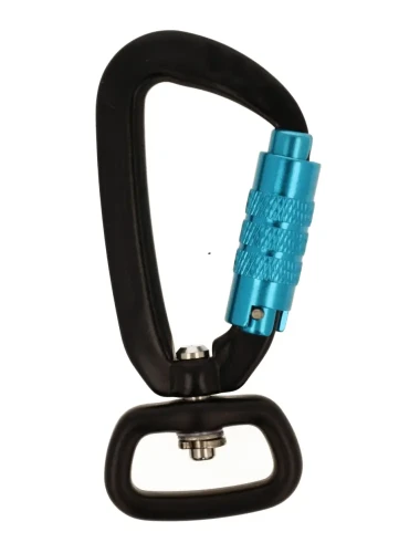 Karabinek Aluminiowy 25mm CZARNY 400kg BLOKADA Karabińczyk