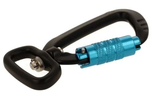 Karabinek Aluminiowy 25mm CZARNY 400kg BLOKADA Karabińczyk