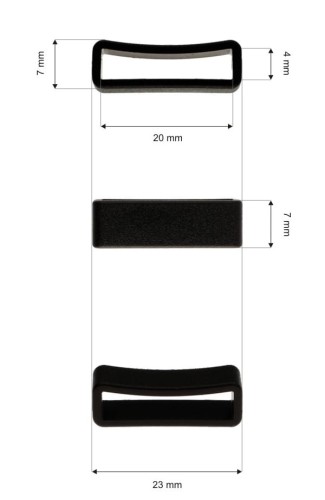 Szlufka plastikowa 20mm Czarna 100szt