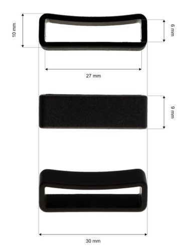 Szlufka plastikowa 25mm Czarna 100szt