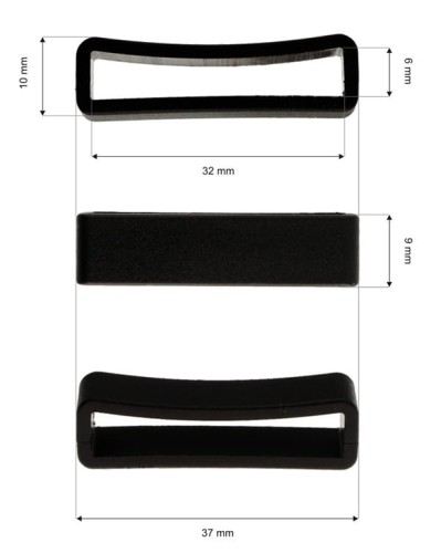 Szlufka plastikowa 30mm Czarna 100szt