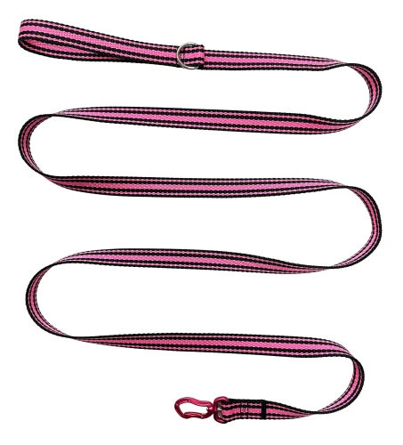Smycz dla psa klasyczna spacerowa 400kg Czarno Różowa