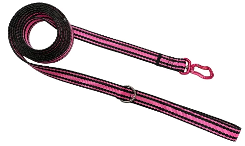 Smycz dla psa klasyczna spacerowa 400kg Czarno Różowa