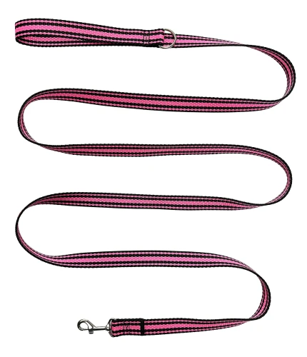 Smycz dla psa klasyczna spacerowa Solidna Wygodna Czarno Różowa