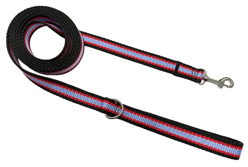 Smycz dla psa klasyczna spacerowa Solidna Wygodna Czarno Czerwono Niebieska