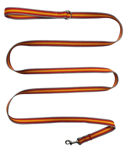 Smycz dla psa klasyczna spacerowa Solidna Wygodna Szaro Pomarańczowo Czerwona