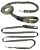 Smycz dla Psa z Amortyzatorem 380cm KHAKI Regulowana HandsFree Made in Poland