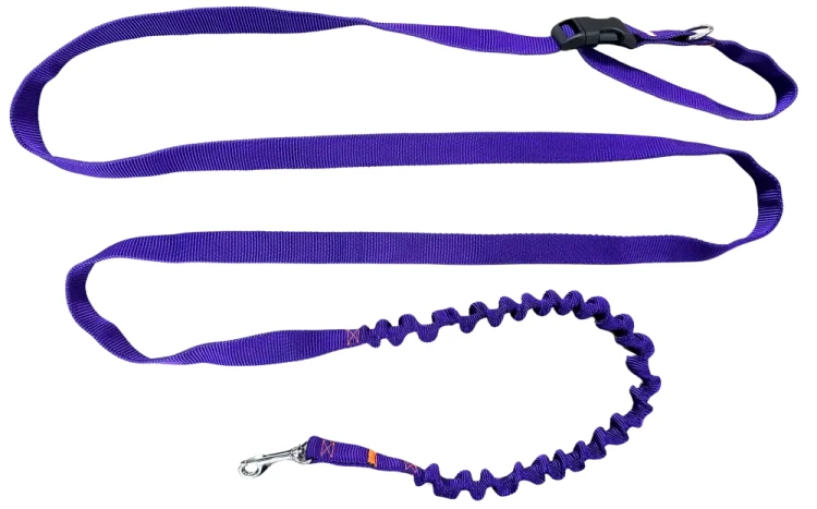 Smycz dla Psa z Amortyzatorem 380cm FIOLET Regulowana HandsFree Made in Poland
