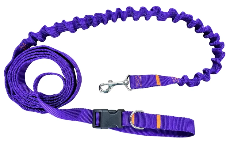 Smycz dla Psa z Amortyzatorem 380cm FIOLET Regulowana HandsFree Made in Poland