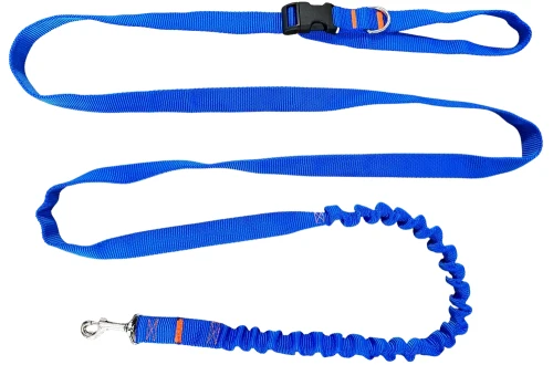 Smycz dla Psa z Amortyzatorem 380cm NIEBIESKA Regulowana HandsFree Made in Poland