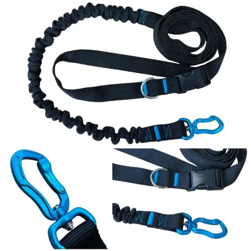 Smycz z Amortyzatorem 380cm CZARNA Regulowana Sportowa 400kg HandsFree