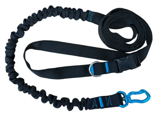 Smycz z Amortyzatorem 380cm CZARNA Regulowana Sportowa 400kg HandsFree