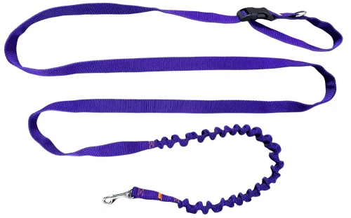 Smycz dla Psa z Amortyzatorem 480cm FIOLET Regulowana HandsFree Made in Poland