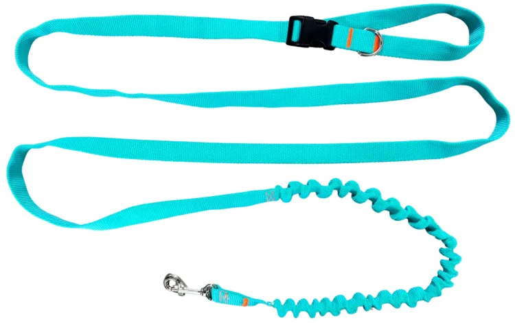 Smycz dla Psa z Amortyzatorem 480cm MIĘTA Regulowana HandsFree Made in Poland