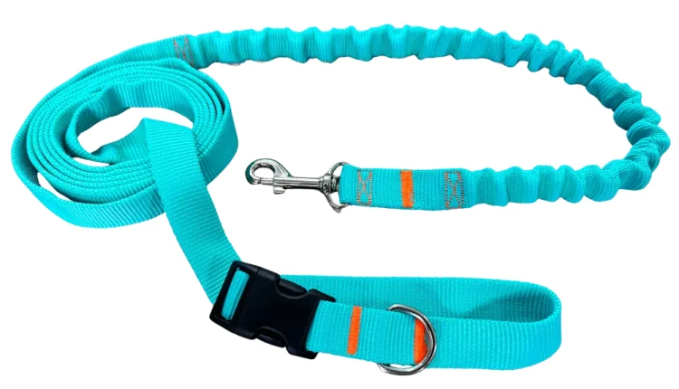 Smycz dla Psa z Amortyzatorem 480cm MIĘTA Regulowana HandsFree Made in Poland