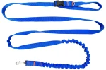 Smycz dla Psa z Amortyzatorem 480cm NIEBIESKA Regulowana HandsFree Made in Poland