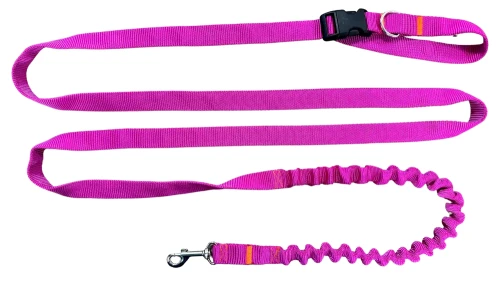 Smycz dla Psa z Amortyzatorem 480cm FUKSJA Regulowana HandsFree Made in Poland