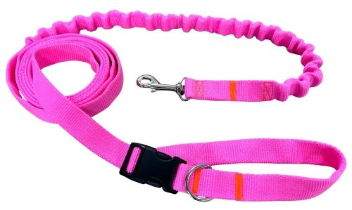 Smycz dla Psa z Amortyzatorem 480cm RÓŻ NEON Regulowana HandsFree Made in Poland