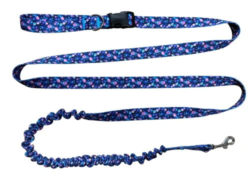 Smycz dla Psa z Amortyzatorem 480cm wzór AstroŚwiat Regulowana HandsFree