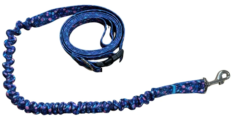 Smycz dla Psa z Amortyzatorem 480cm wzór AstroŚwiat Regulowana HandsFree