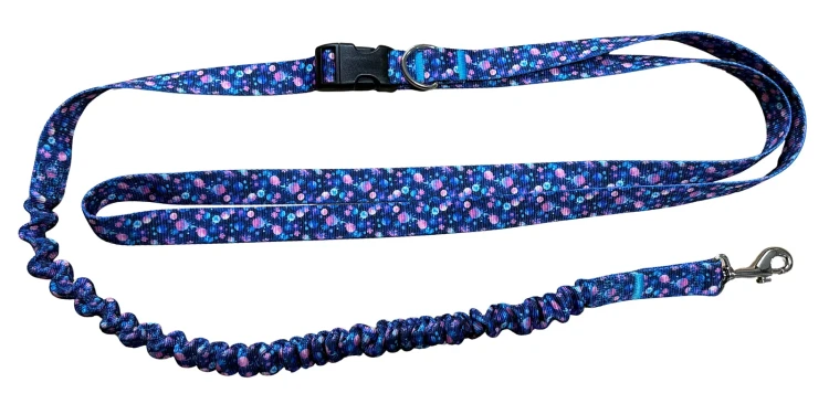 Smycz dla Psa z Amortyzatorem 480cm wzór AstroŚwiat Regulowana HandsFree