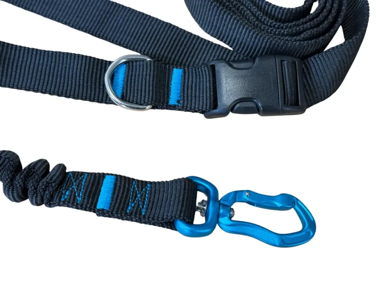 Smycz z Amortyzatorem 480cm CZARNA Regulowana Sportowa 400kg HandsFree